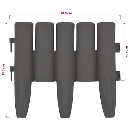 Rasenkanten 36 Stk. Grau 10 m PP