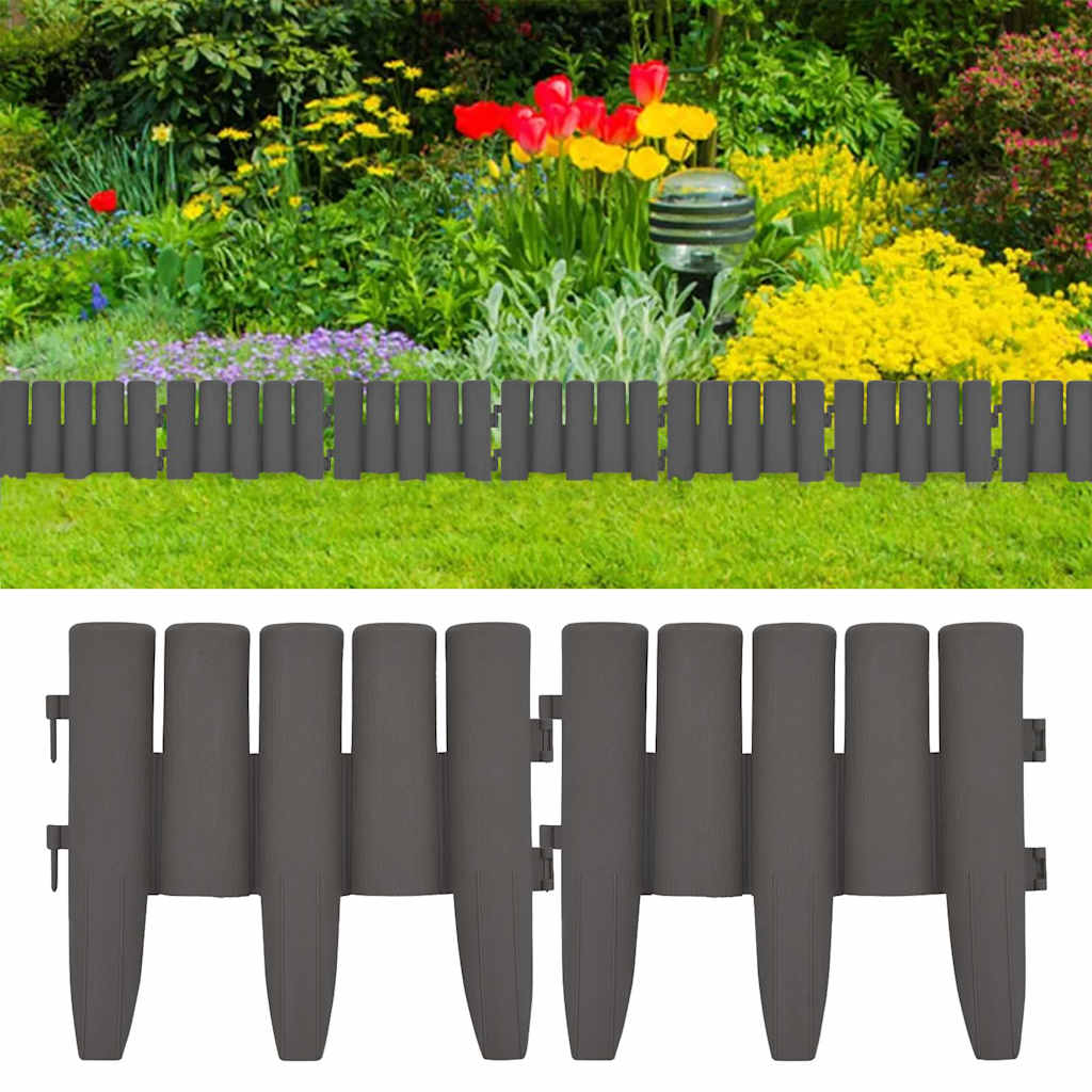 Rasenkanten 36 Stk. Grau 10 m PP