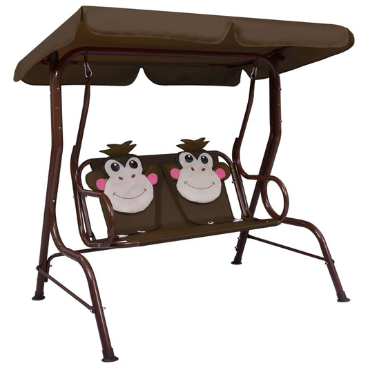 Balançoire Hollywood pour enfants marron 115×75×110 cm en tissu