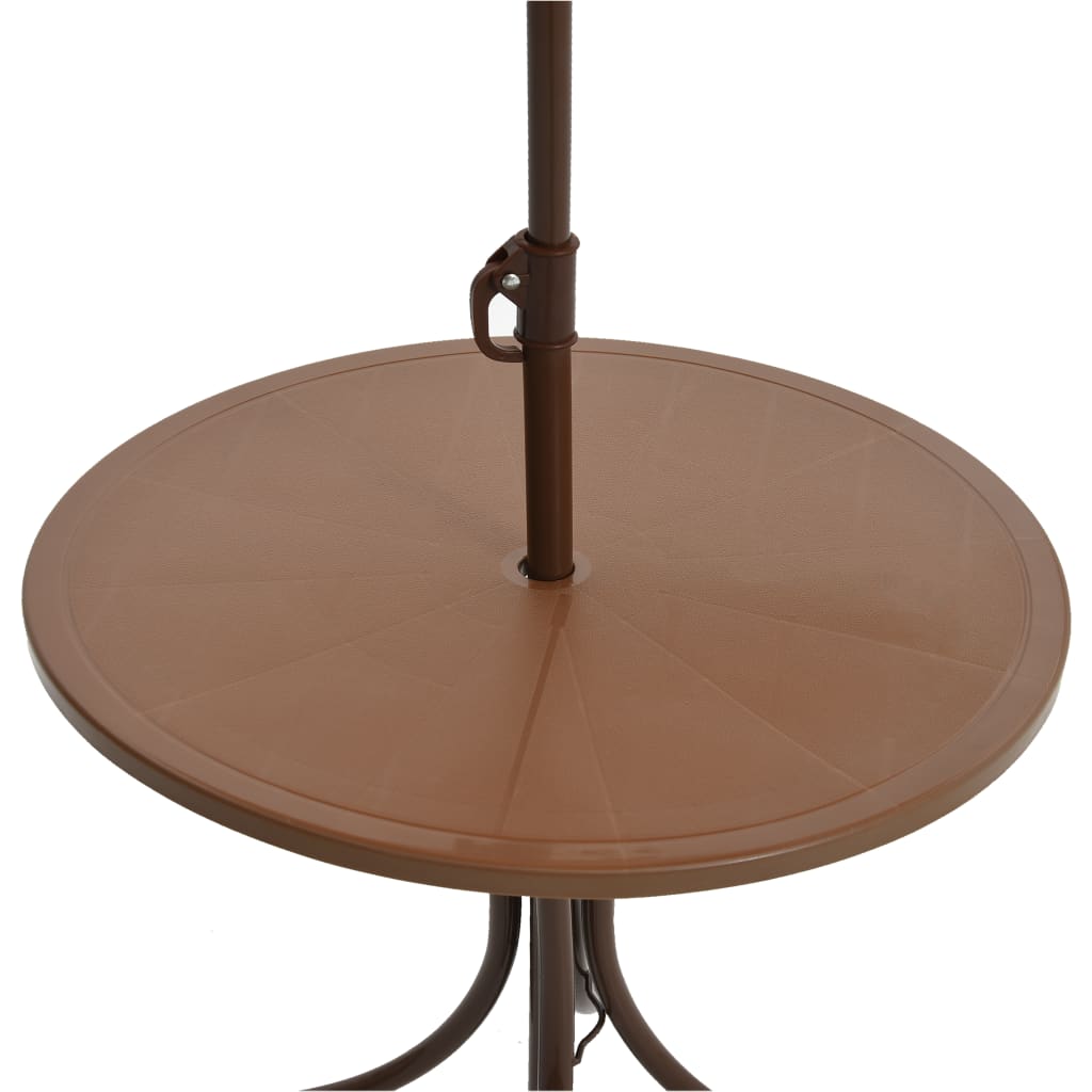 3 pièces. Ensemble bistro de jardin pour enfants avec parasol marron