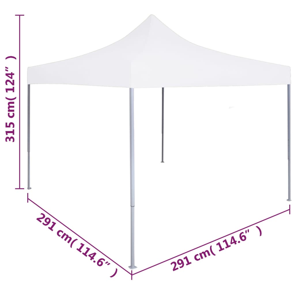 Profi-Partyzelt Faltbar 3 x 3 m Stahl Weiß