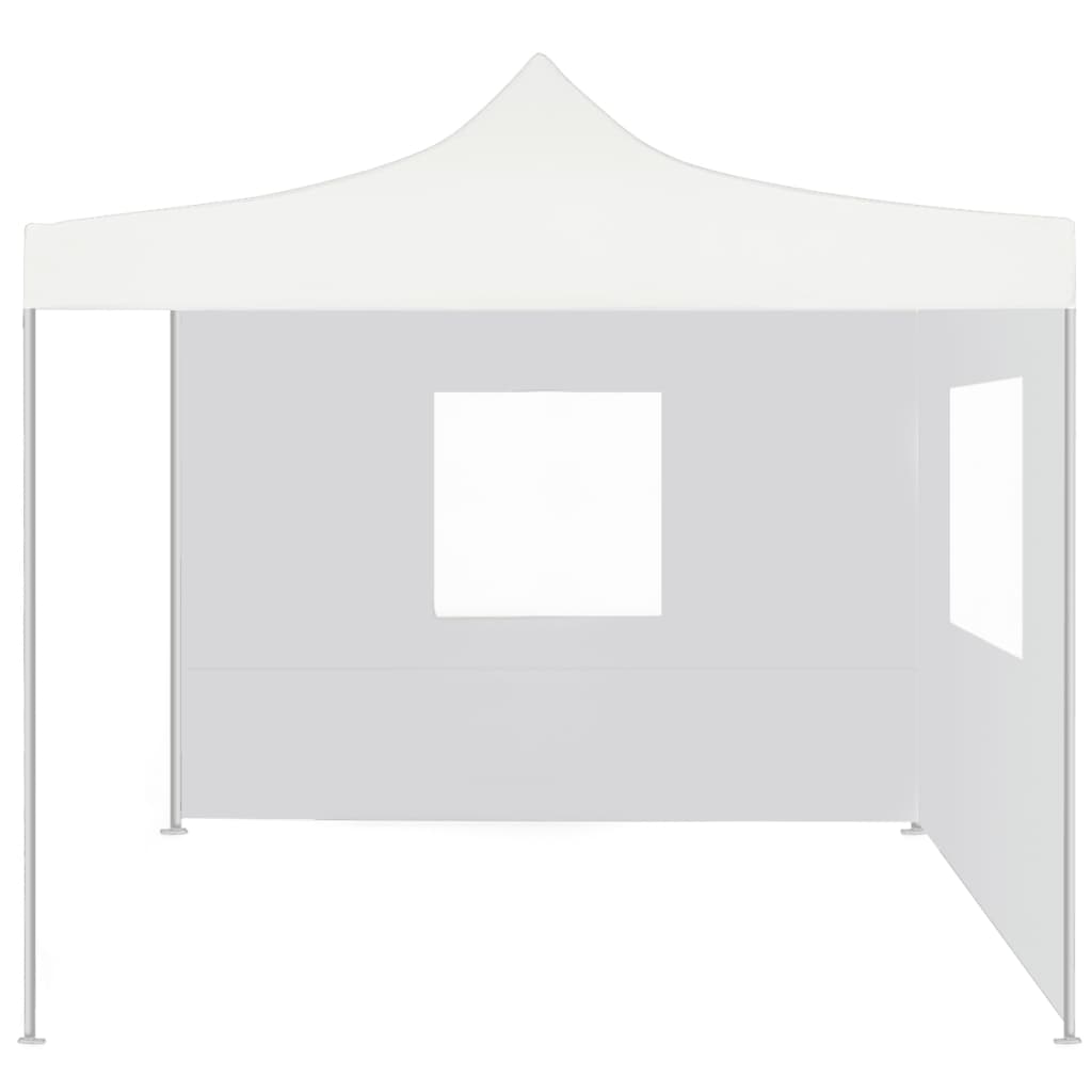 Tente de fête professionnelle pliable avec 2 parois latérales 3x3m acier blanc