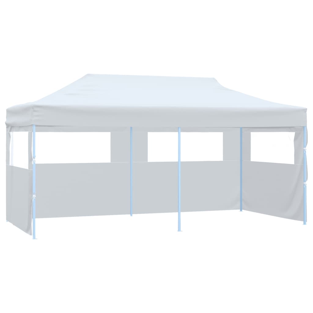 Tente de fête pop-up avec parois latérales pliable 3 x 6 m acier blanc