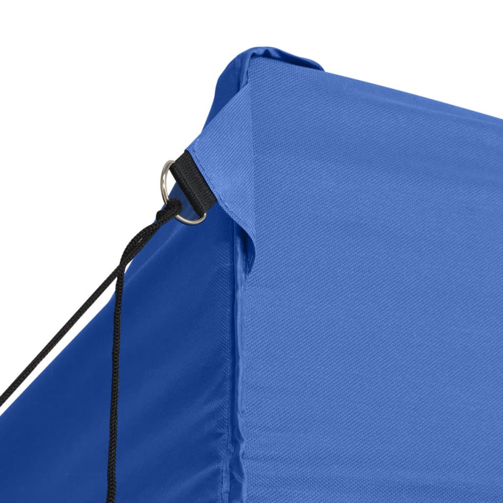 Tente de fête professionnelle pliable avec 4 parois latérales 3×6m bleu acier