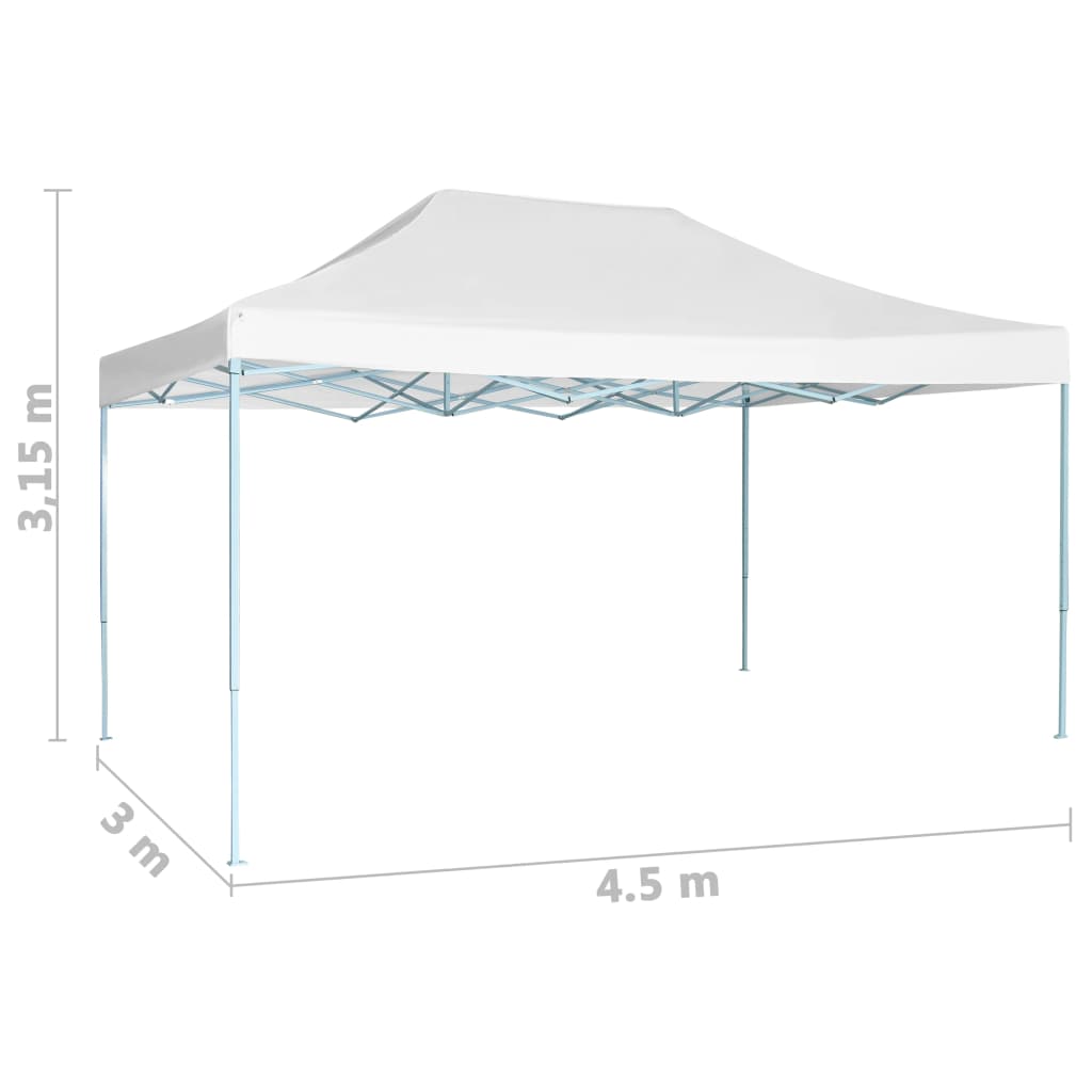 Tente de fête pliable 3x4,5 m blanche