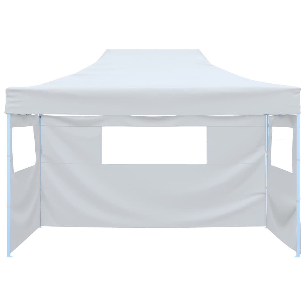 Tente de réception pliable avec 3 panneaux latéraux 3x4,5 m blanche