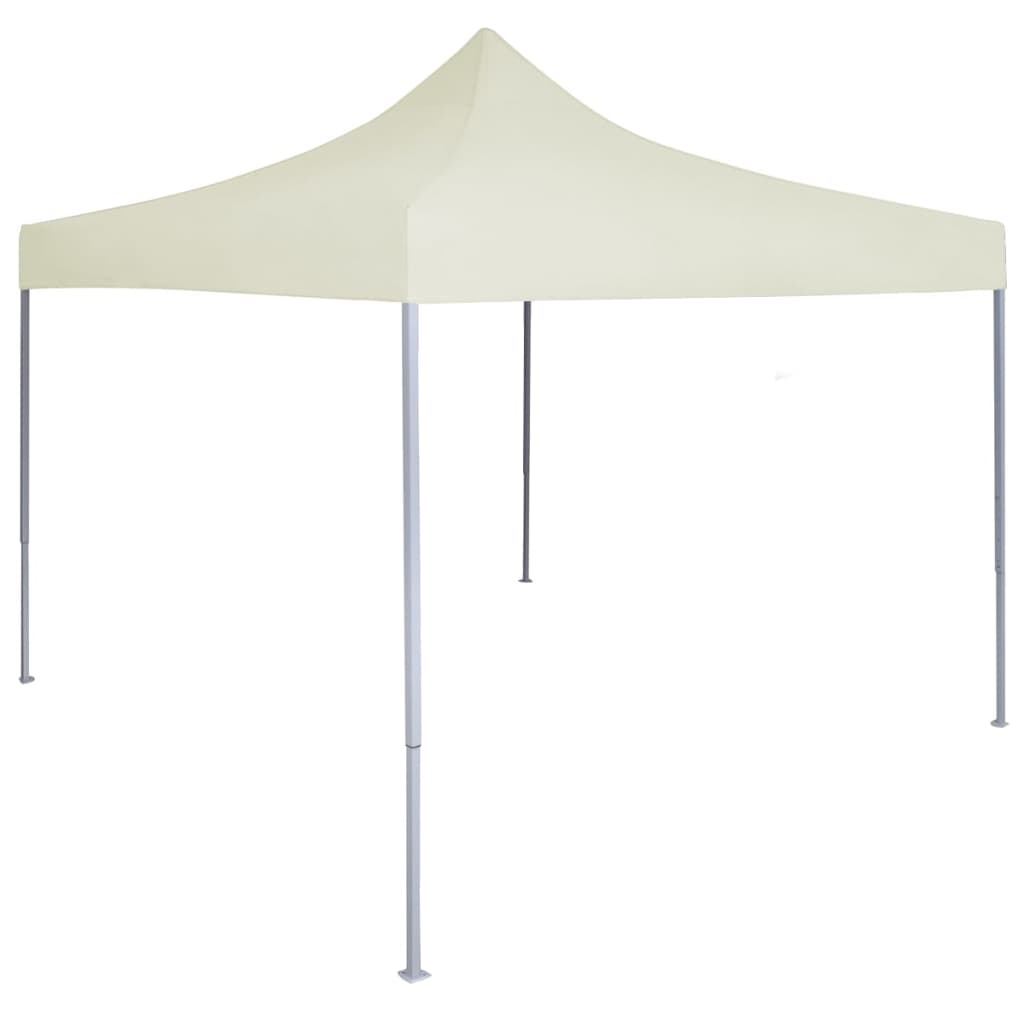 Profi-Partyzelt Faltbar 2×2 m Stahl Creme