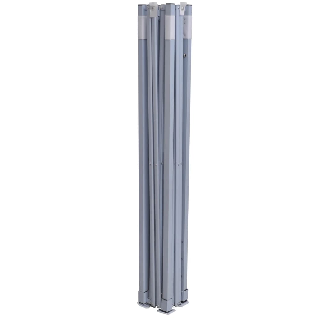 Tente de fête professionnelle pliable avec 2 parois latérales 2×2m acier crème