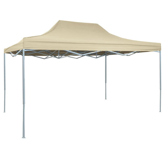 Profi-Partyzelt Faltbar 3×4 m Stahl Creme