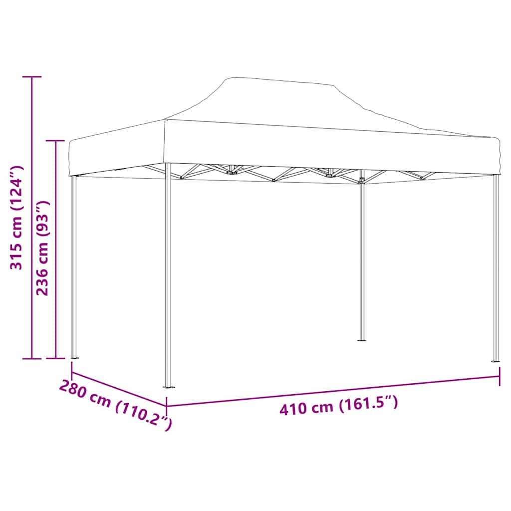 Professional Party Tent Foldable 3×4 m Steel Cream