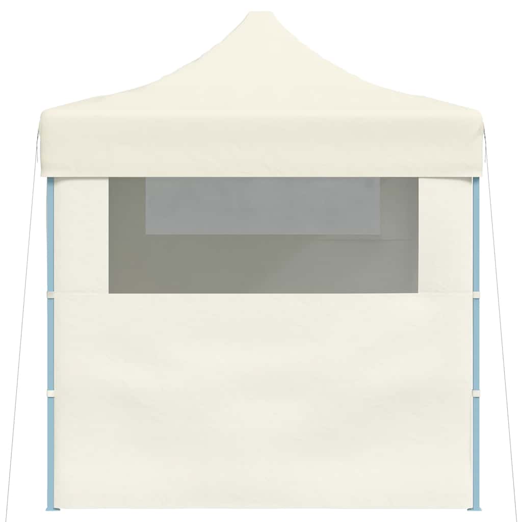 Profi-Partyzelt Faltbar mit 3 Seitenwänden 3×4m Stahl Creme