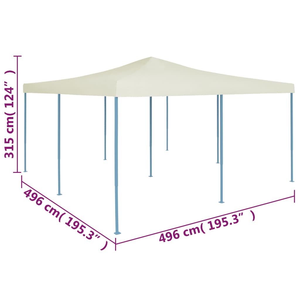 Gazebo pliant 5x5 m crème