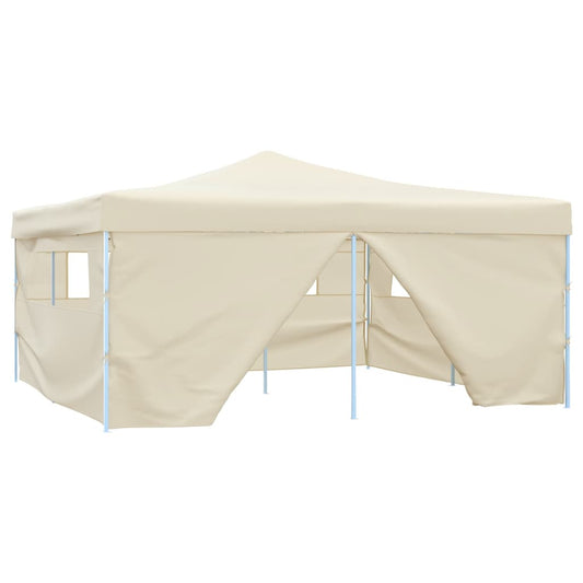 Faltpavillon mit 4 Seitenwänden 5x5 m Creme
