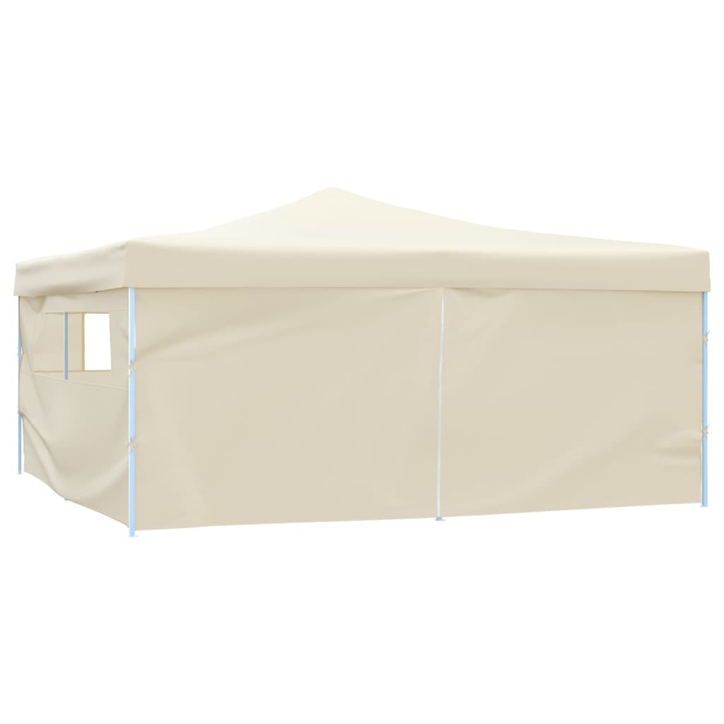 Faltpavillon mit 4 Seitenwänden 5x5 m Creme