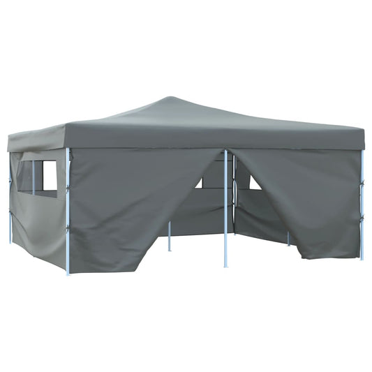 Faltpavillon mit 4 Seitenwänden 5x5 m Anthrazit