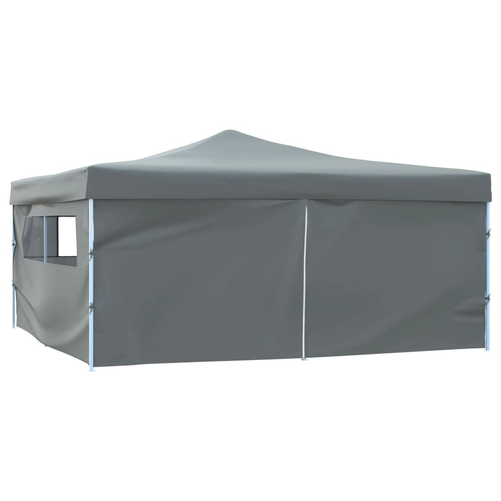Faltpavillon mit 4 Seitenwänden 5x5 m Anthrazit