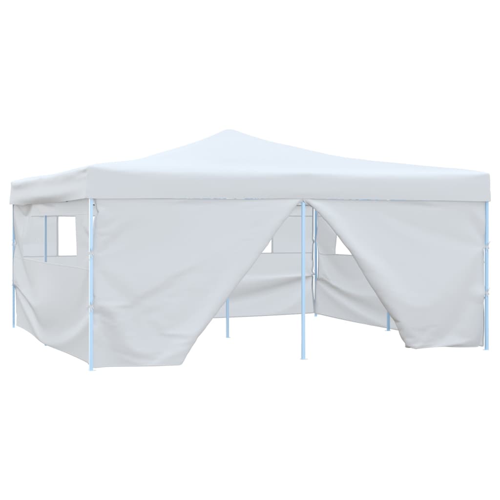 Faltpavillon mit 4 Seitenwänden 5x5 m Weiß