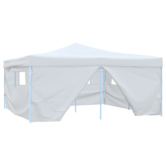Faltpavillon mit 4 Seitenwänden 5x5 m Weiß