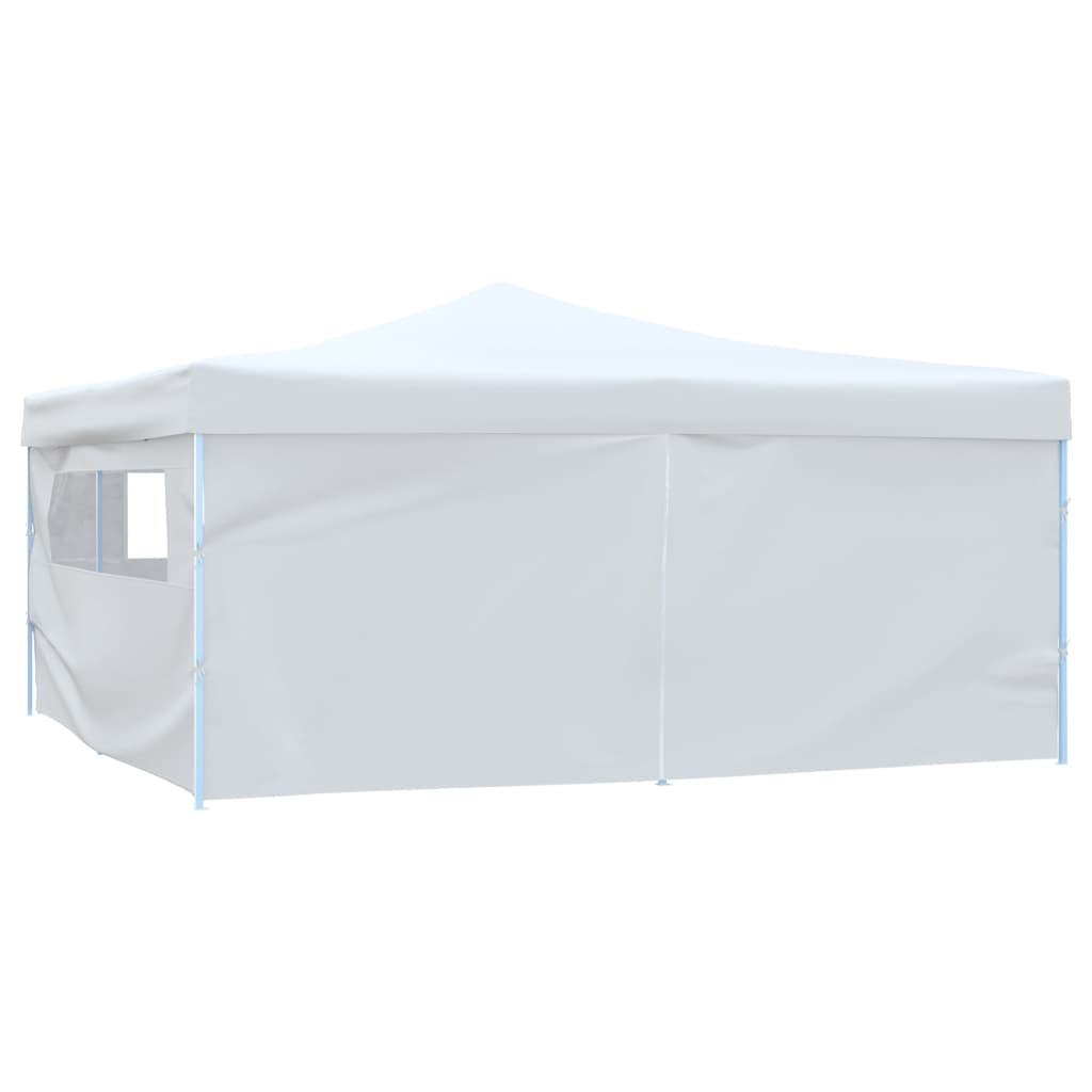 Faltpavillon mit 4 Seitenwänden 5x5 m Weiß