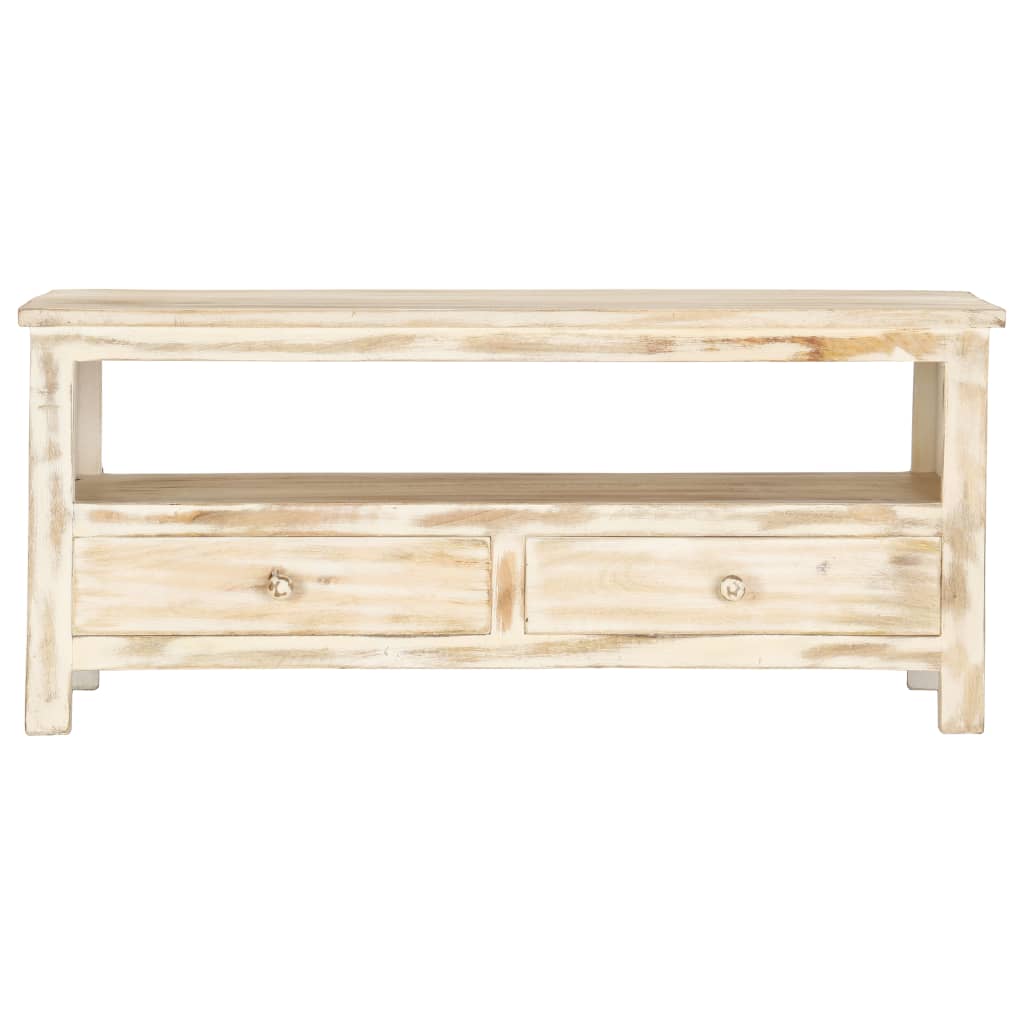 Couchtisch Weiß 90×50×40 cm Massivholz Mango