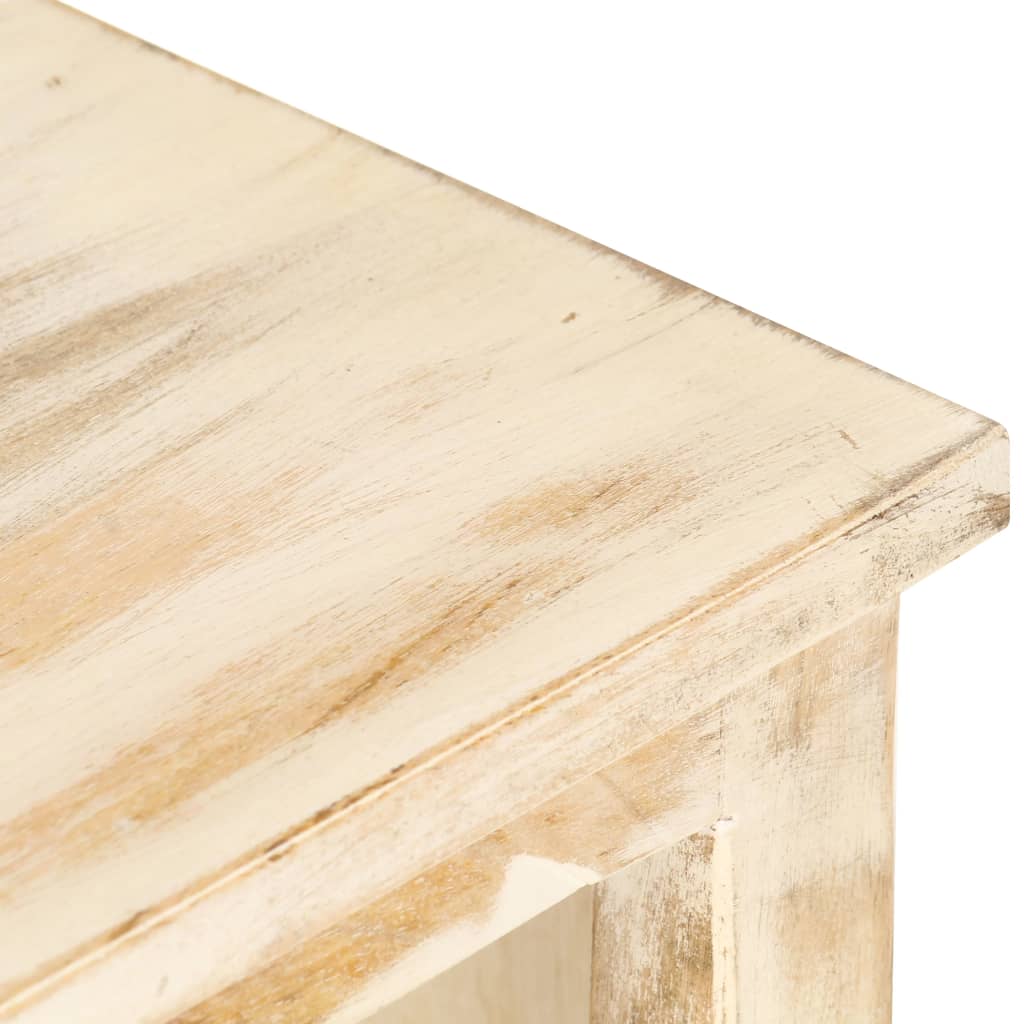 Couchtisch Weiß 90×50×40 cm Massivholz Mango