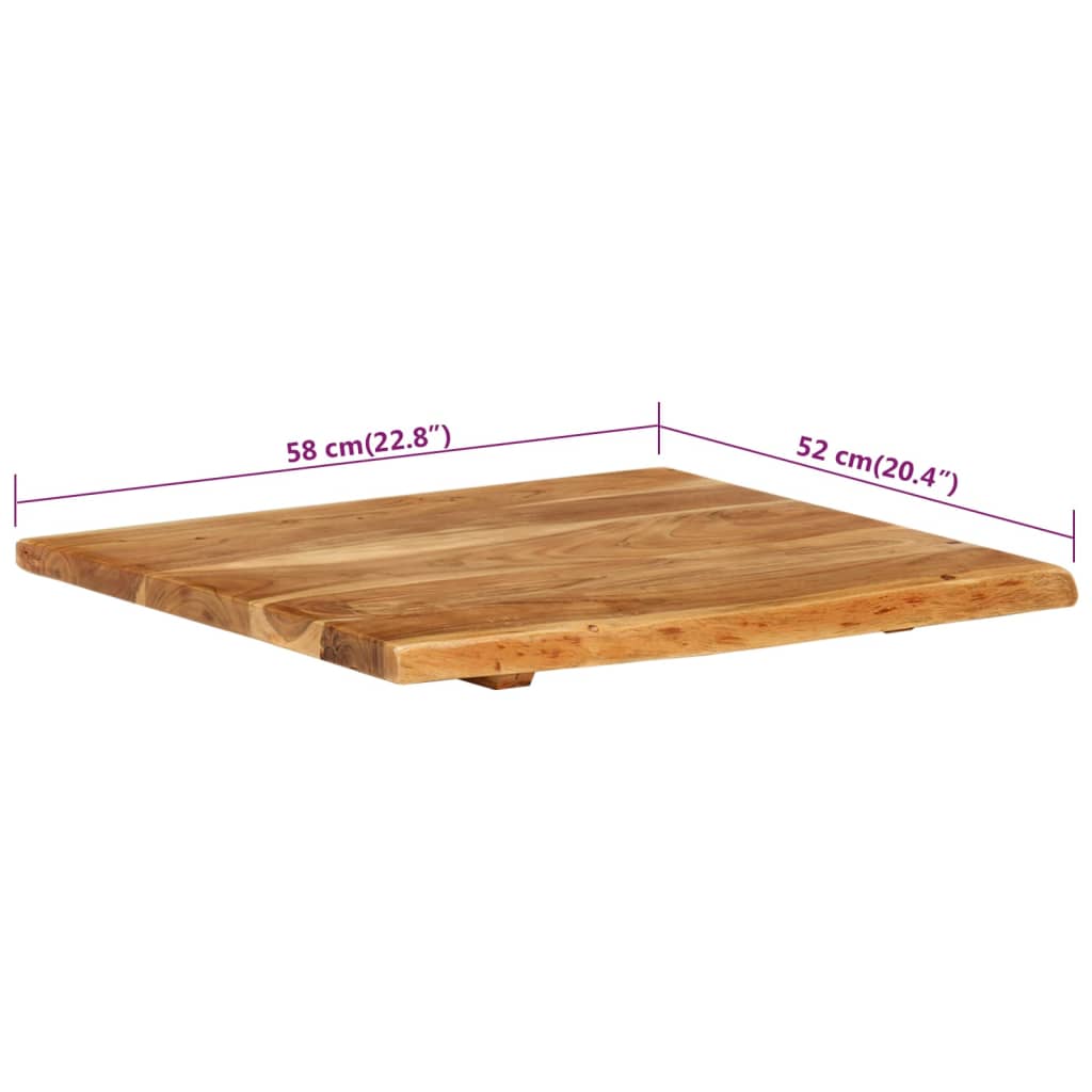 Badezimmer-Waschtischplatte Massivholz Akazie 58x52x2,5 cm