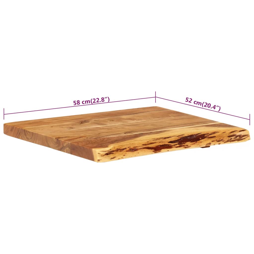 Badezimmer-Waschtischplatte Massivholz Akazie 58x52x3,8 cm