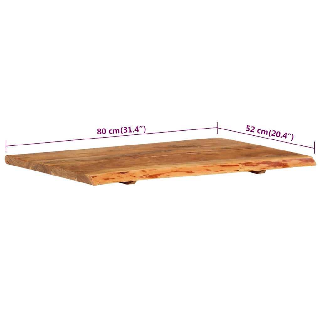 Badezimmer-Waschtischplatte Massivholz Akazie 80x52x2,5 cm
