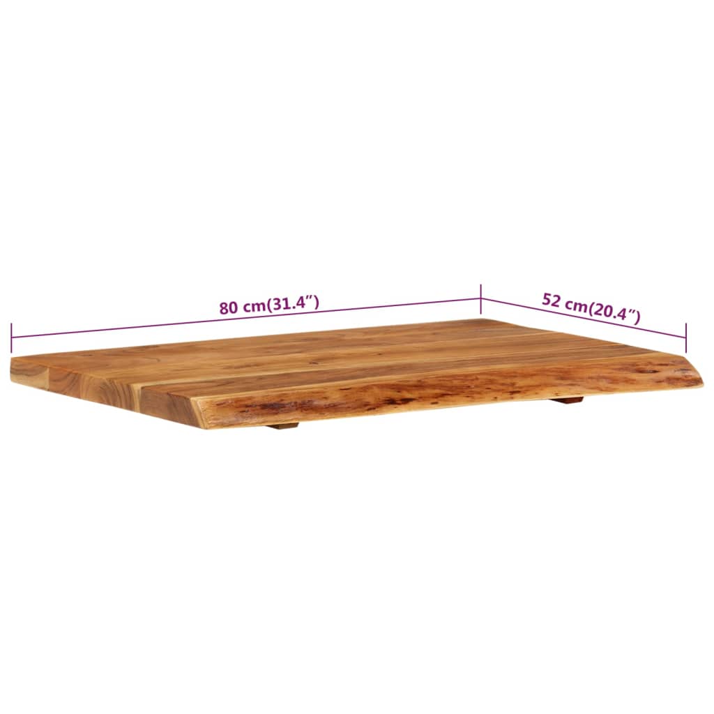 Badezimmer-Waschtischplatte Massivholz Akazie 80x52x3,8 cm