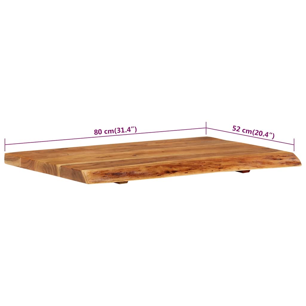 Badezimmer-Waschtischplatte Massivholz Akazie 80x52x3,8 cm