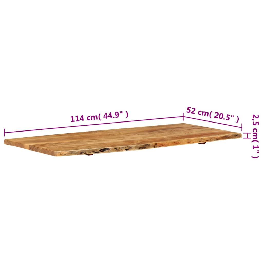 Badezimmer-Waschtischplatte Massivholz Akazie 114x52x2,5 cm