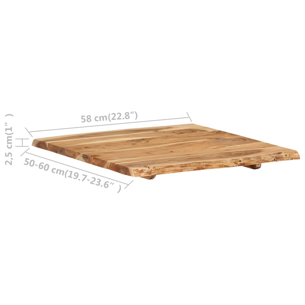Tischplatte Massivholz Akazie 58x(50-60)x2,5 cm
