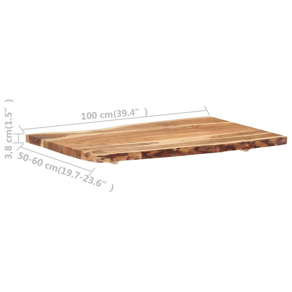 Tischplatte Massivholz Akazie 100x(50-60)x3,8 cm