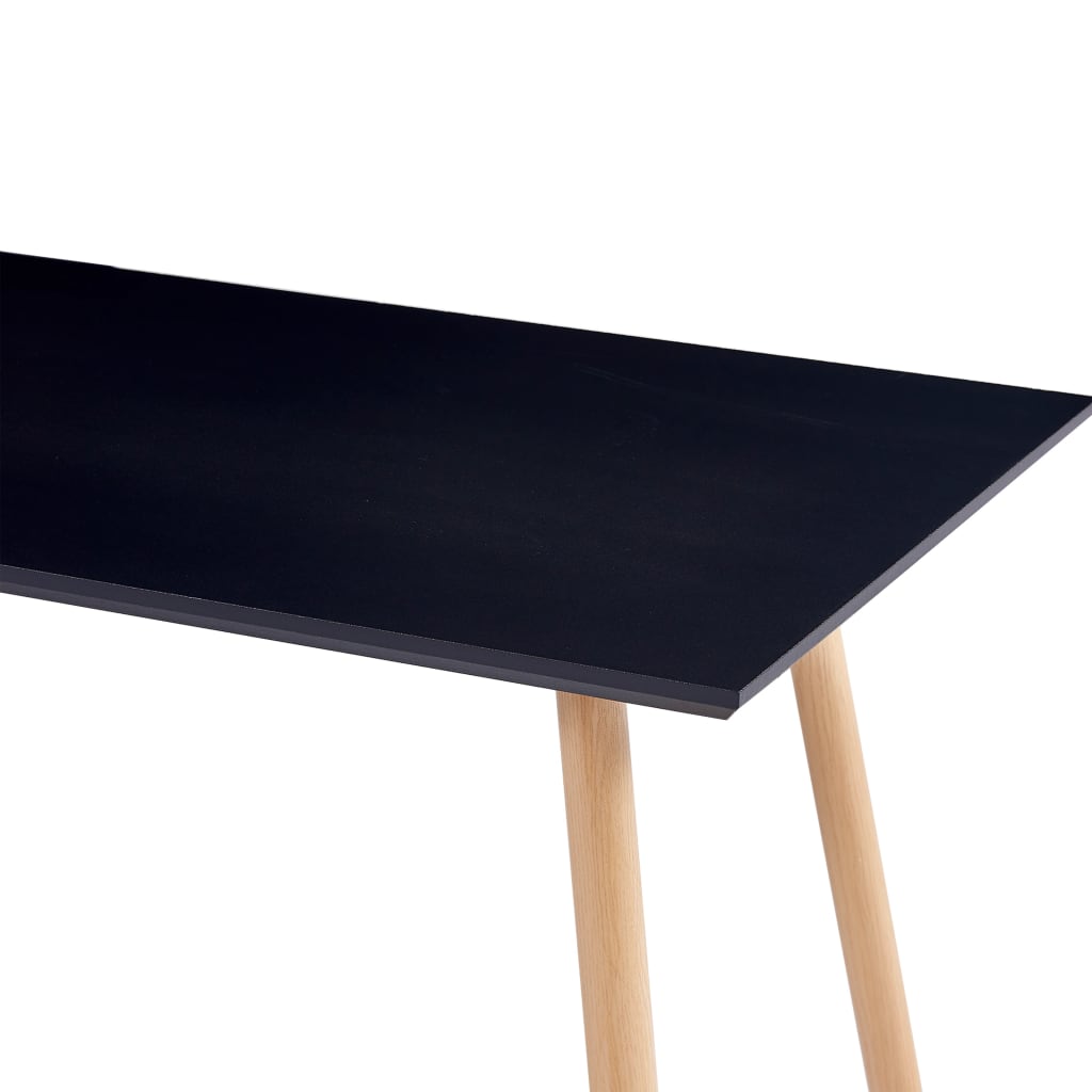 Table à manger noire et chêne 120×60×74 cm MDF