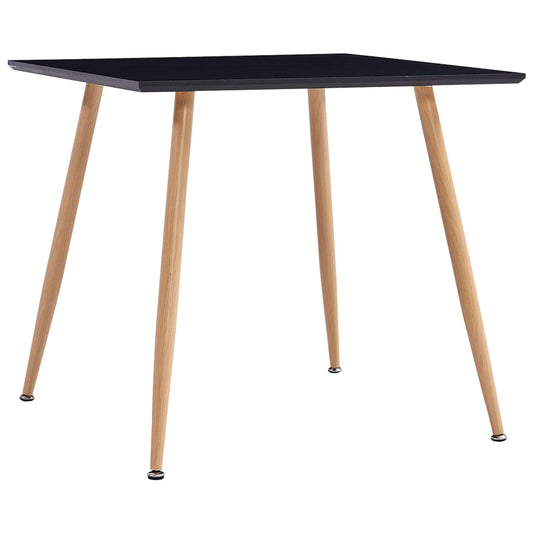 Table à manger noire et chêne 80,5x80,5x73 cm MDF