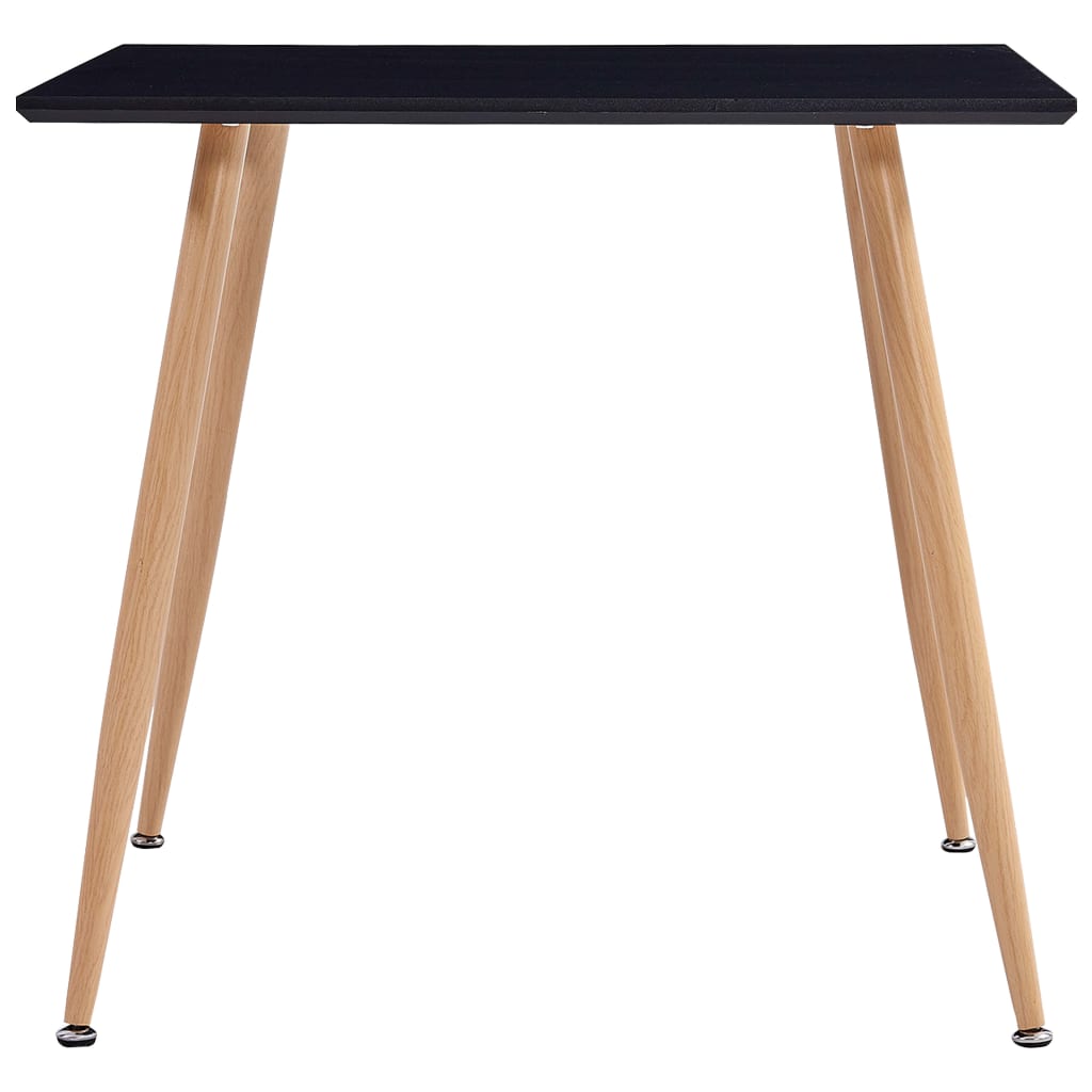 Table à manger noire et chêne 80,5x80,5x73 cm MDF