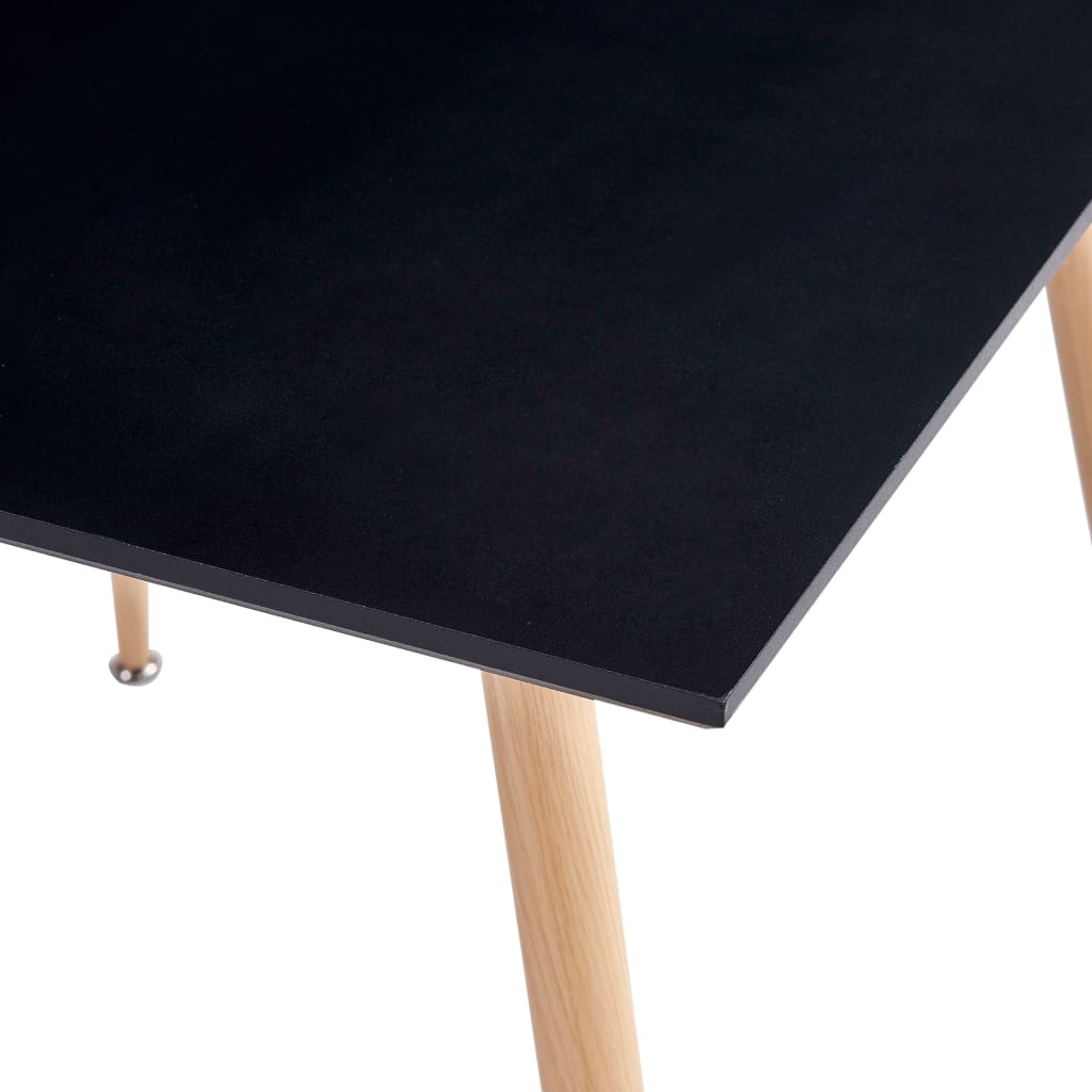 Table à manger noire et chêne 80,5x80,5x73 cm MDF