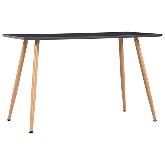 Table à manger grise et chêne 120×60×74 cm MDF