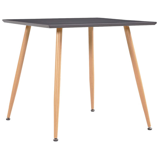 Table à manger grise et chêne 80,5x80,5x73 cm MDF