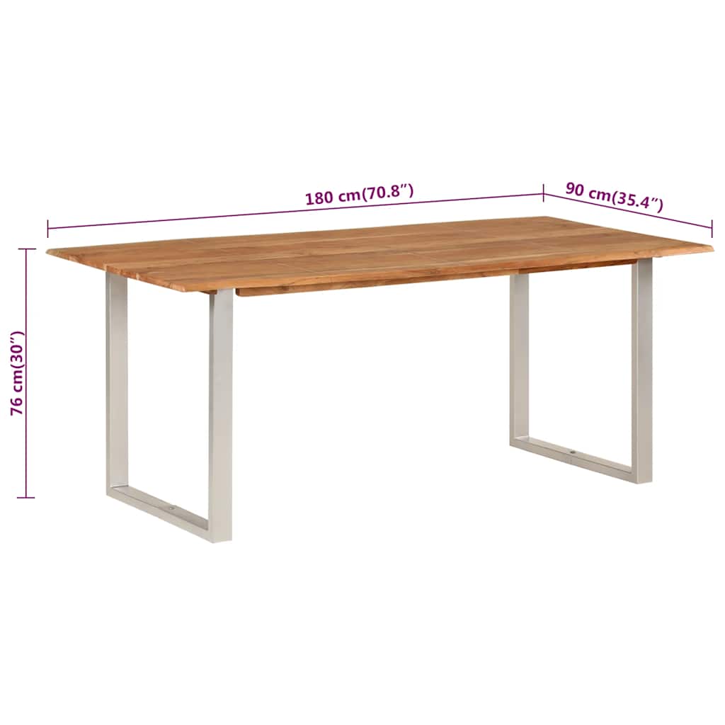 Dining table 180×90×76 cm solid acacia wood