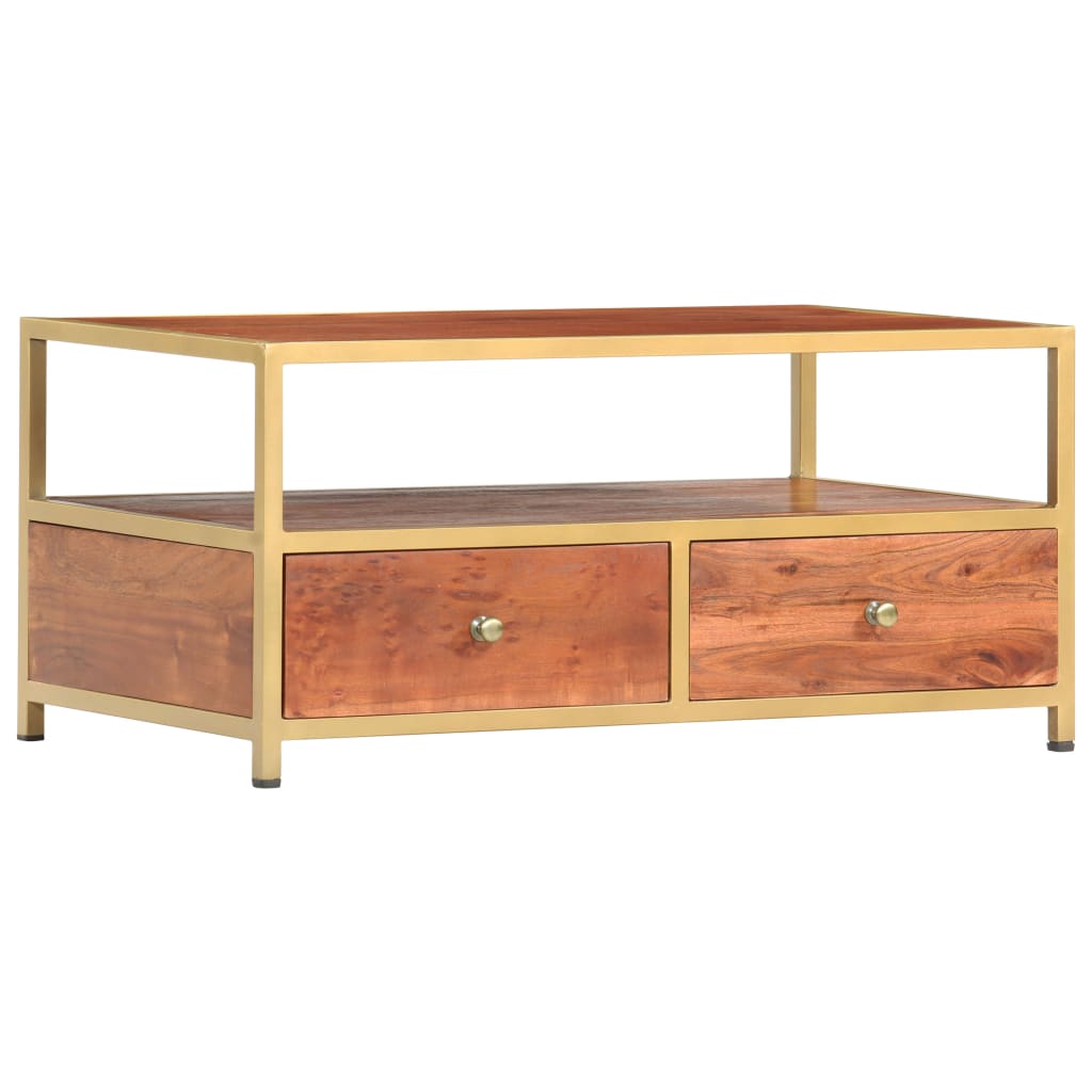 Table basse 90 x 50 x 40 cm en bois d'acacia massif