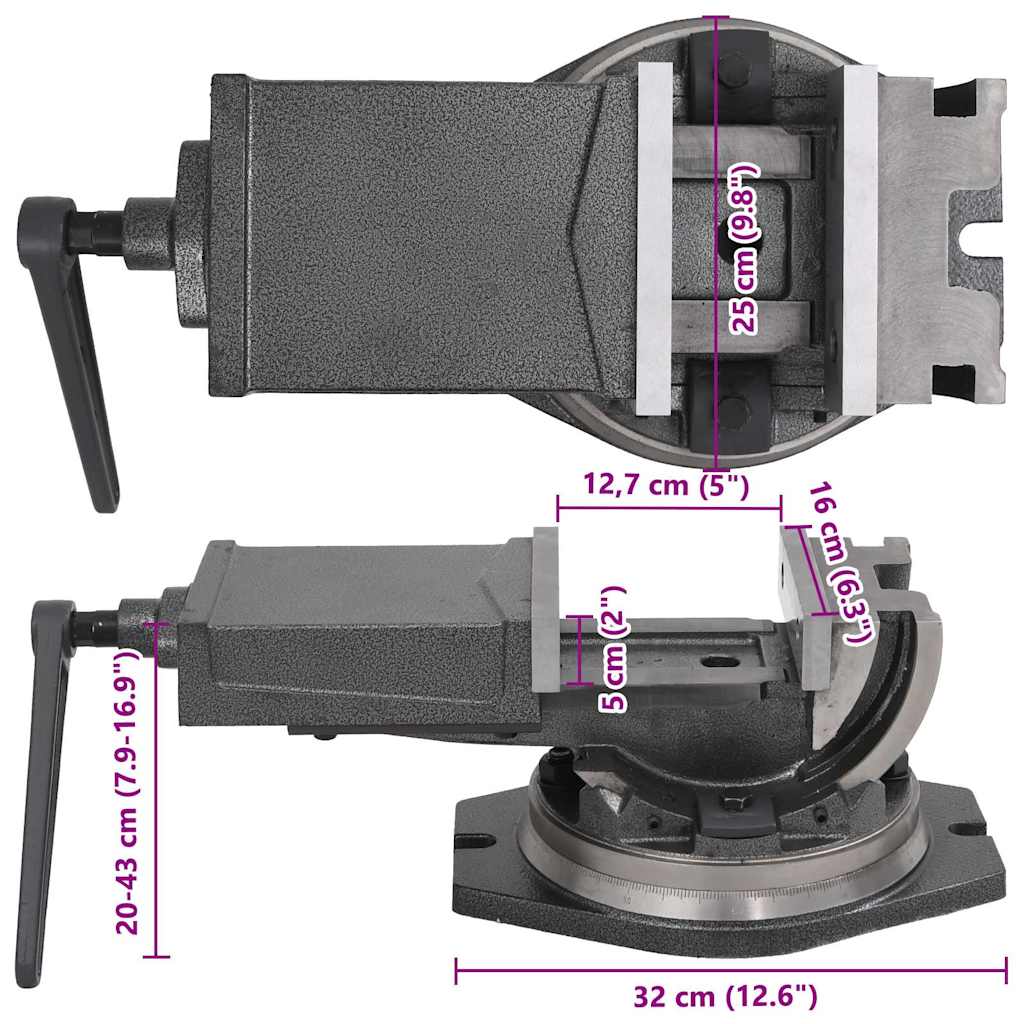 2-Achsen-Schraubstock Kippbar 160 mm