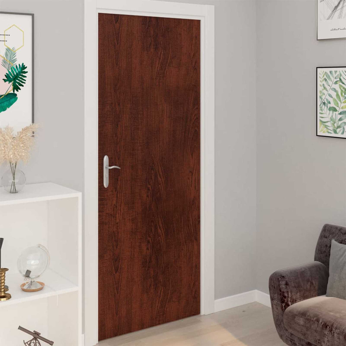 Selbstklebende Möbelfolie Dunkle Eiche 500 x 90 cm PVC