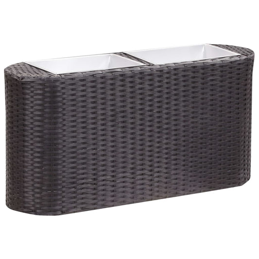 Garden raised bed 80x25x40cm poly rattan black