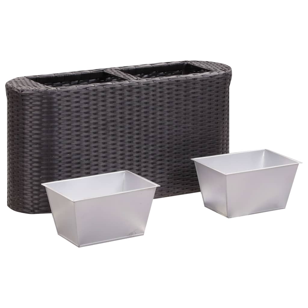 Garden raised bed 80x25x40cm poly rattan black