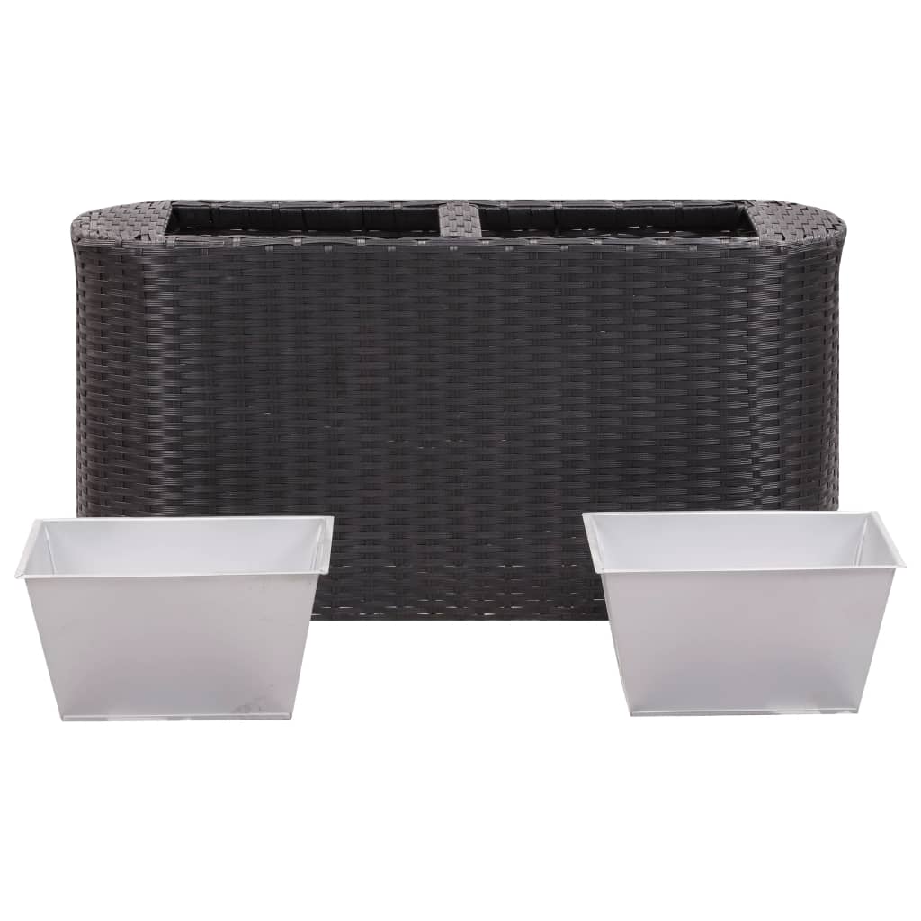 Garden raised bed 80x25x40cm poly rattan black