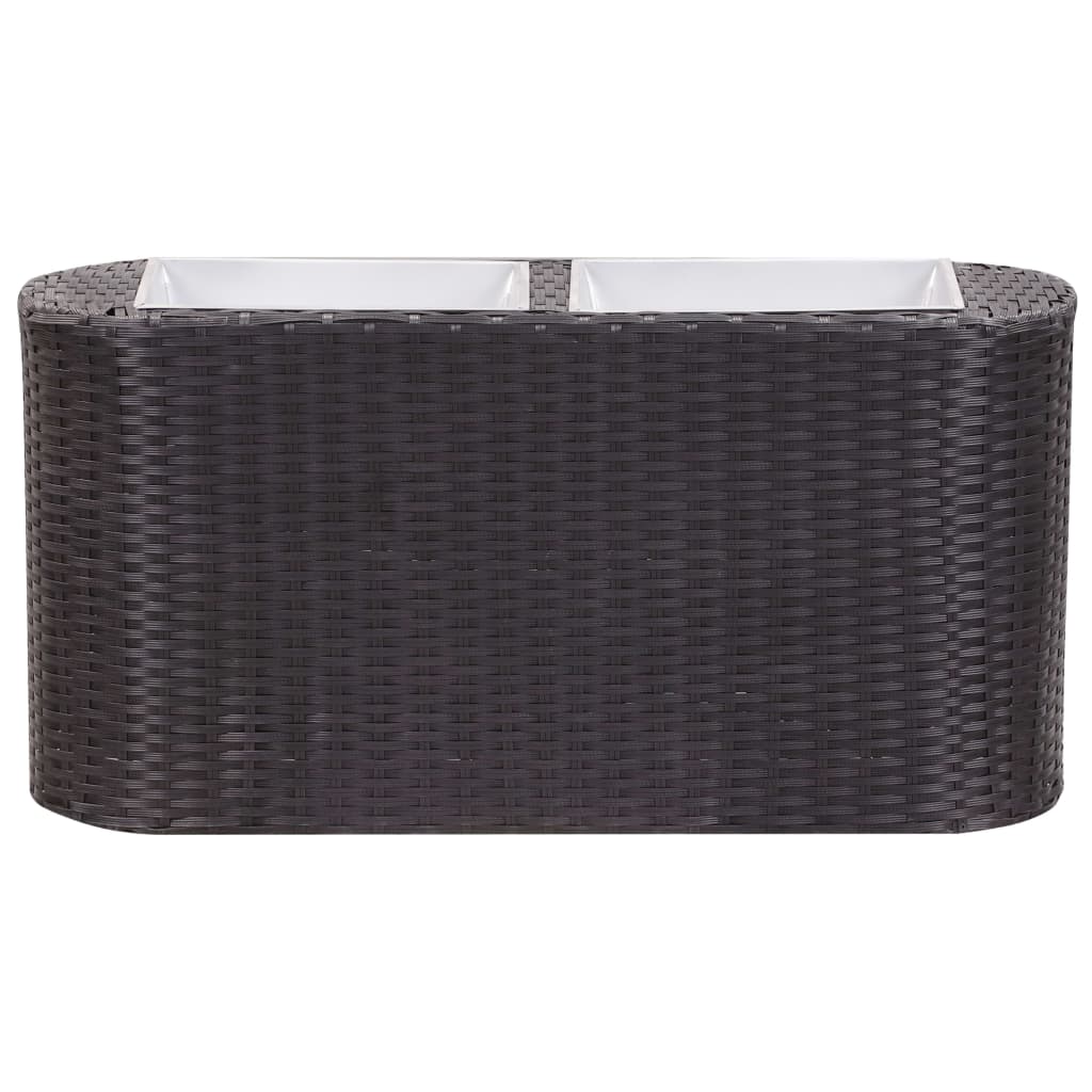 Garden raised bed 80x25x40cm poly rattan black