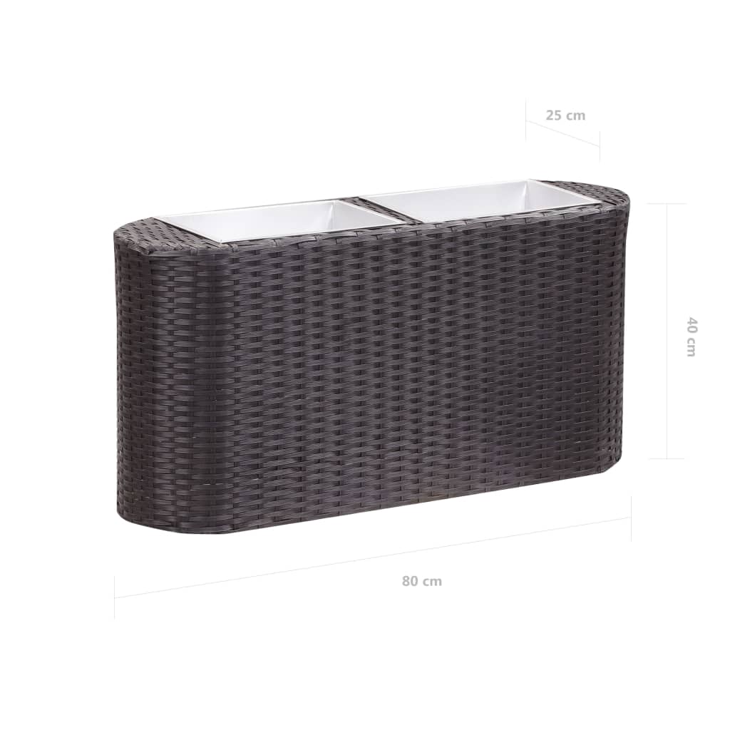 Garden raised bed 80x25x40cm poly rattan black