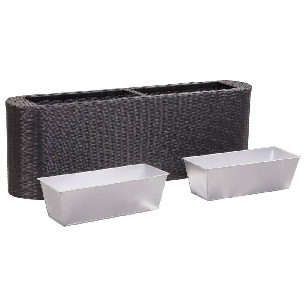 Garden raised bed 120×24×40 cm poly rattan black