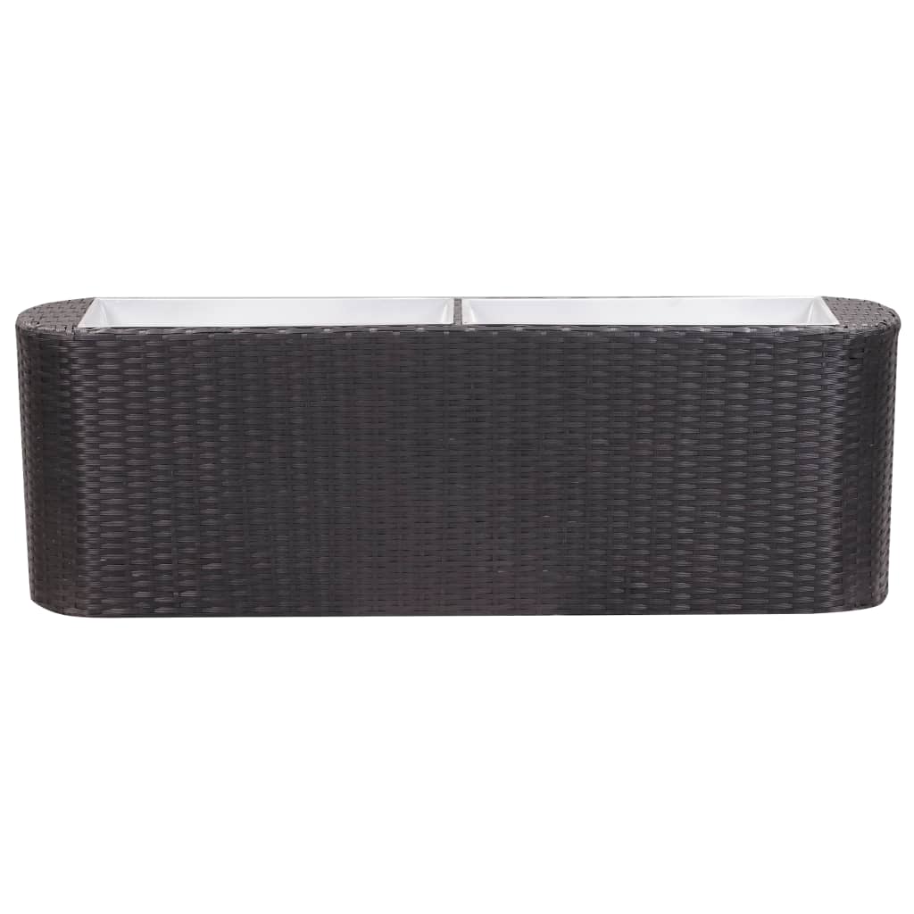 Garden raised bed 120×24×40 cm poly rattan black